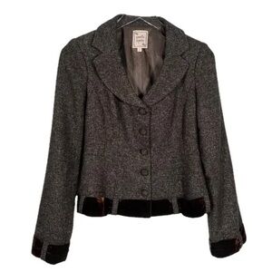 Nanette Lepore Charcoal Tweed Blazer